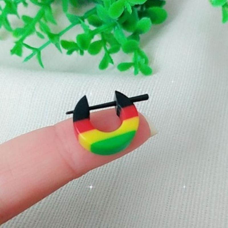 Brinco argola reggae jamaica tribal bob marley masculino feminino 1 unidade