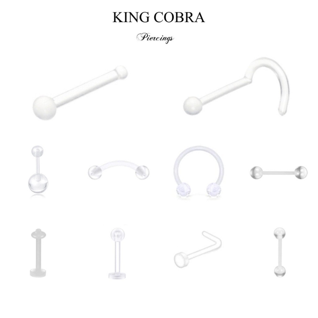 Piercing Silicone Transparente Flexíveis Ferradura Nariz Helix bioplast plástico unissex KA604 em Oferta na Shopee
