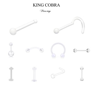 Piercing Silicone Transparente Flexíveis Ferradura Nariz Helix bioplast plástico unissex KA604 em Oferta na Shopee