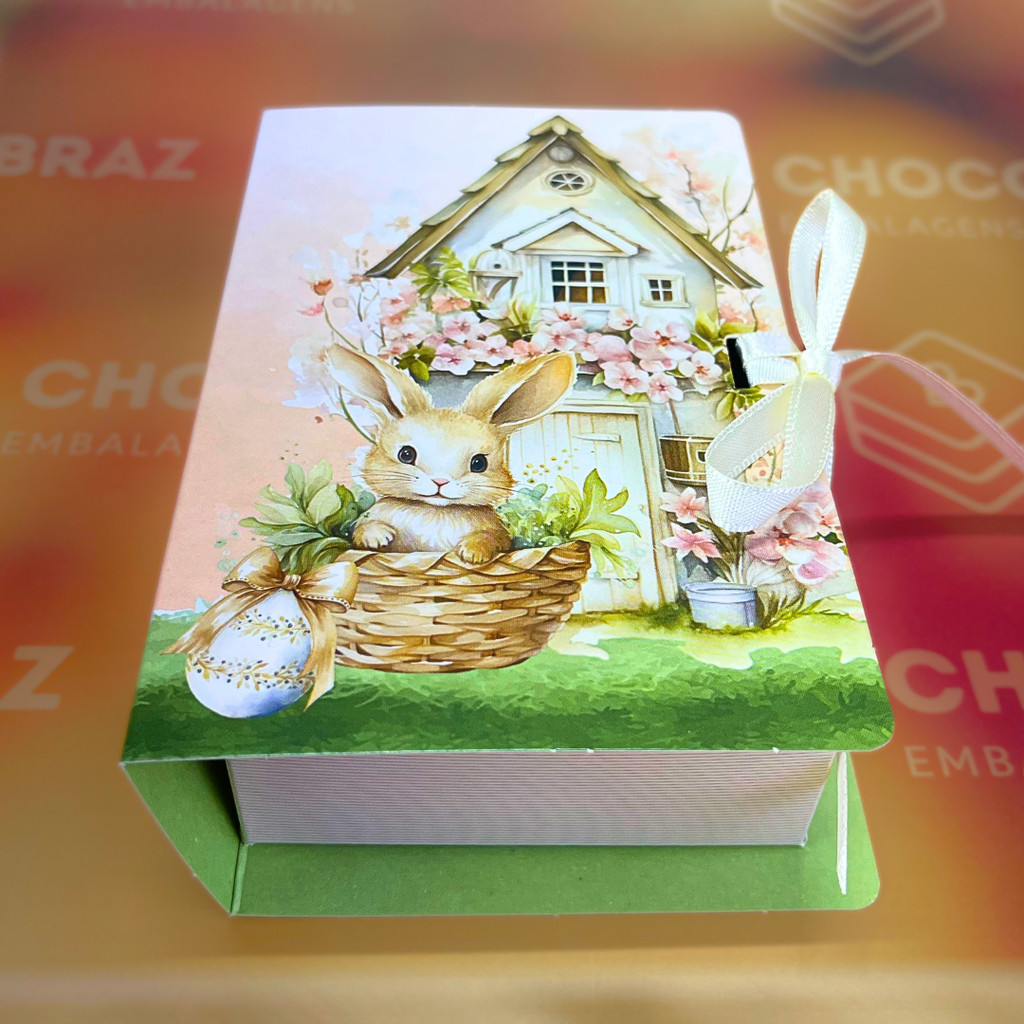 10 CAIXAS P/ 6 DOCES LIVRO - 12X8X4 CM - COELHINHO ENCANTADO 5405 (PASCOA IDEIA OUTLET) em Oferta na Shopee