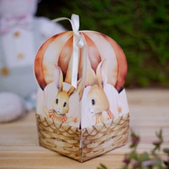 10 CAIXAS BALAO - 8X8X15,5 CM - COELHINHO ENCANTADO 5400 (PASCOA IDEIA OUTLET)(CHOCO)