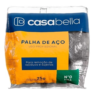 Palha de Aço Casabella Fina Número 0 Uso Profissional 25g - Embalagem com 20 Unidades em Oferta na Shopee