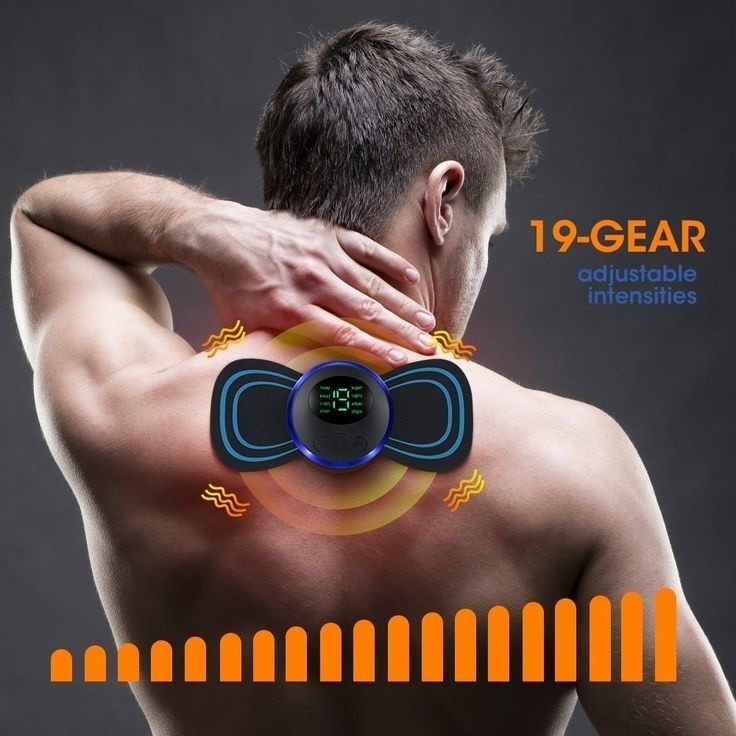 Mini Massageador EMS Estimulador Elétrico De Pescoço Portátil Para Alívio Da Dor Muscular Cervical