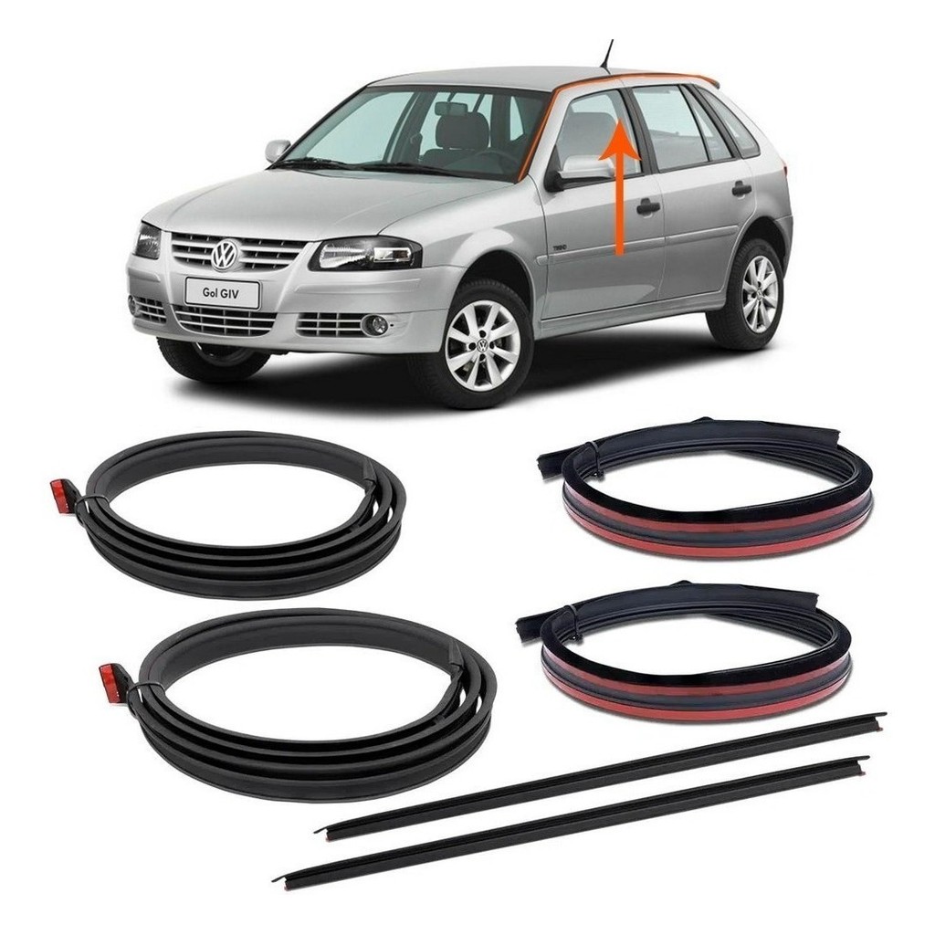Kit Borracha Pingadeira Friso Teto Gol G3 E G4 Portas - Par