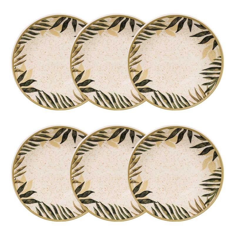 Jogo de 6 Pratos Fundos 20,5 cm Oxford Unni Tropicano em Oferta na Shopee