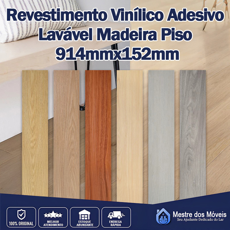 72/108PCS Piso Painel Revestimento Vinílico Adesivo Lavável Madeira 91,4x15,2cm