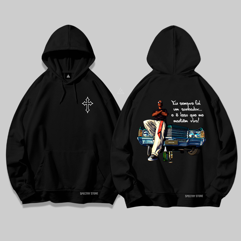 Moletom Canguru C/Capuz Modelo Especial Racionais Cruz Unissex Streetwear Algodão Premium Edição Star em Oferta na Shopee