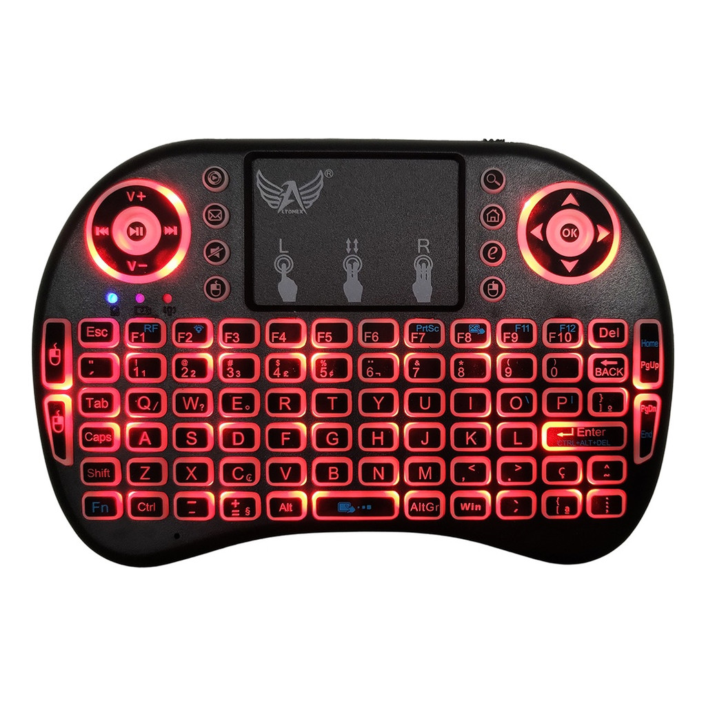 Mini Teclado Sem Fio Wireless Com Led Rgb + Teclado Imbutido