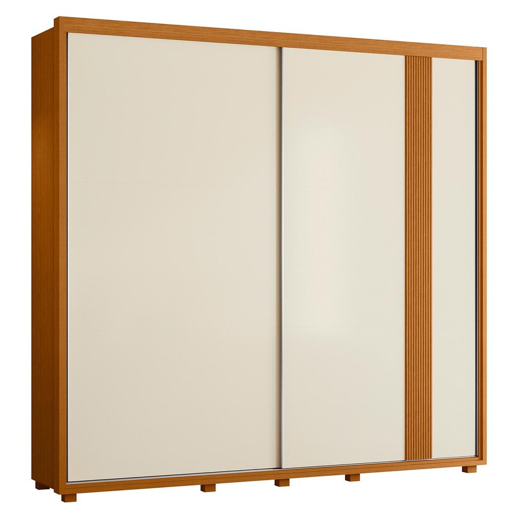 Guarda Roupa Acácia 240cm 2 Portas de Correr 4 Gavetas