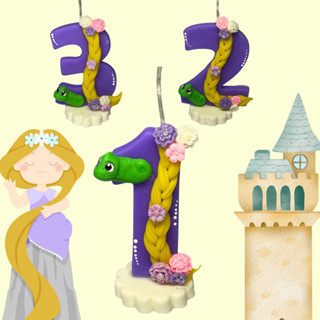 Vela de Aniversário Princesa Rapunzel Enrolados em Biscuit Temática Infantil em Oferta na Shopee
