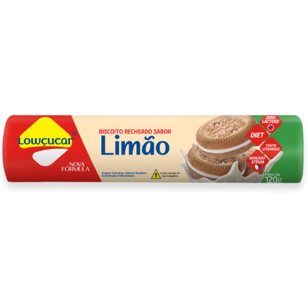Biscoito Recheado Limão Lowçucar 120g em Oferta na Shopee