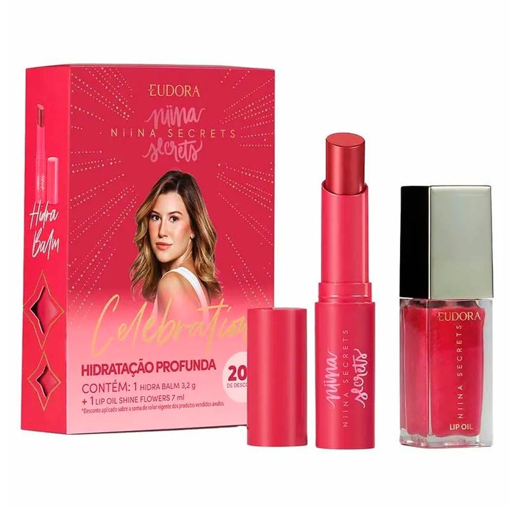 Kit Eudora Niina Secrets  Hydra Balm 3,2g + Lip Oil 7ml em Oferta na Shopee