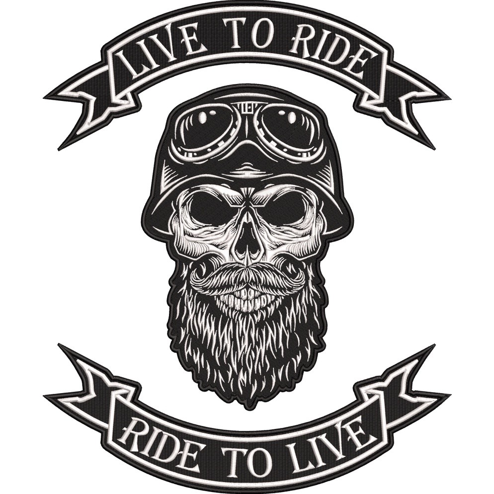 3 Peças Bordado Brasão Caveira Motociclista Moto Grupo Cav45