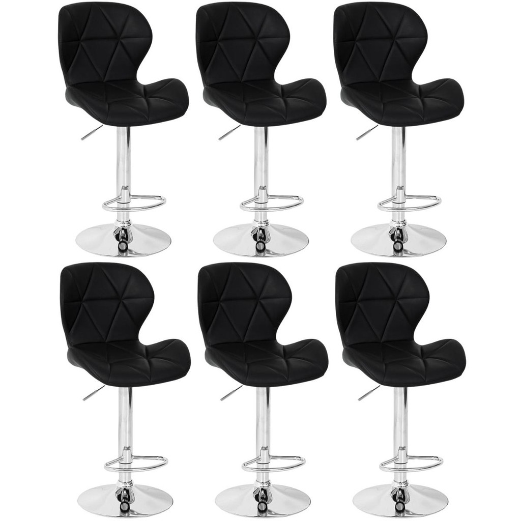 Kit 06 Banquetas Slim Estofada Giratória com Regulagem de Altura em Oferta na Shopee