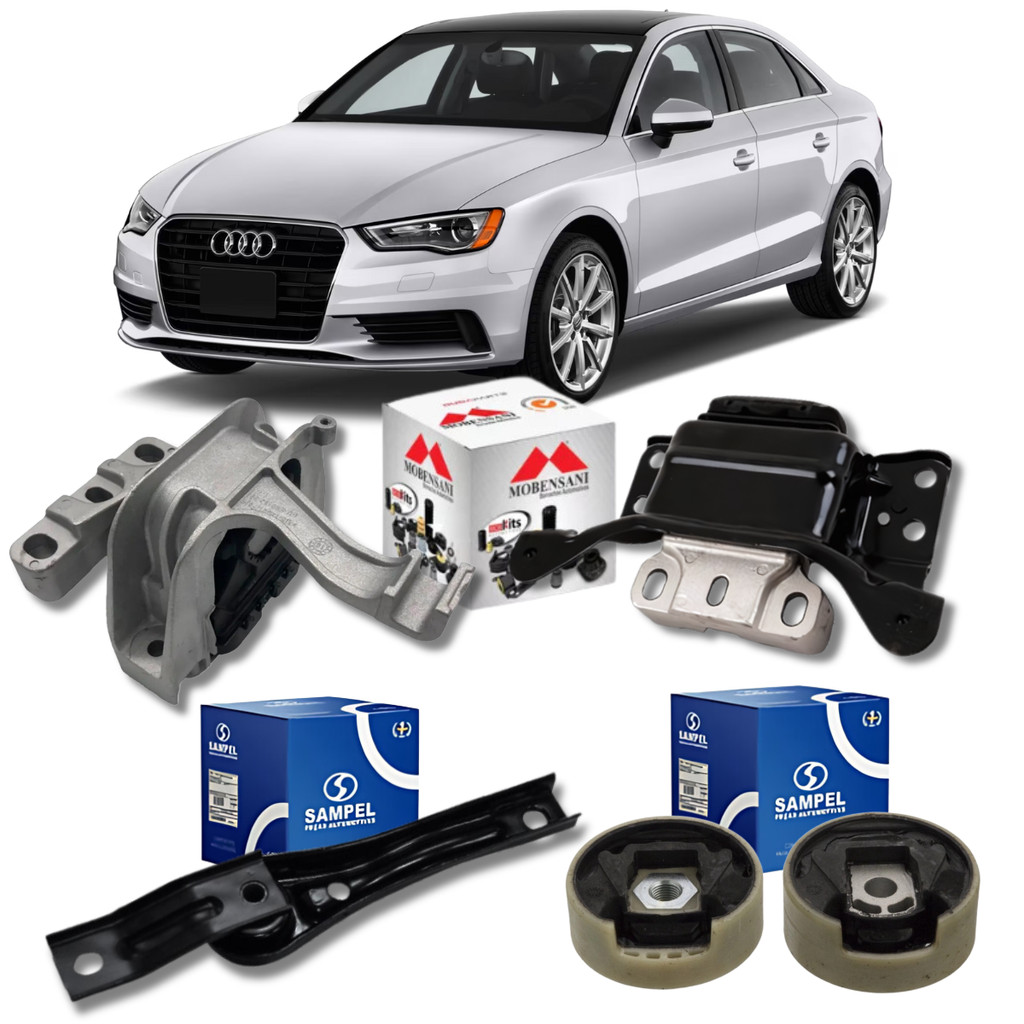 Kit 05 Coxim Do Motor Cambio Do Audi A3 1.8 TFSI 2014 2015 2016 2017 2018 2019 E 2020