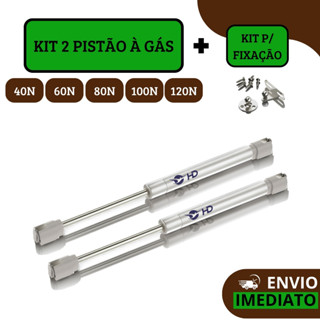 Kit 2 Pistão à Gás Com Amortecedor Para Porta Armário Cozinha Abre Para Cima em Oferta na Shopee