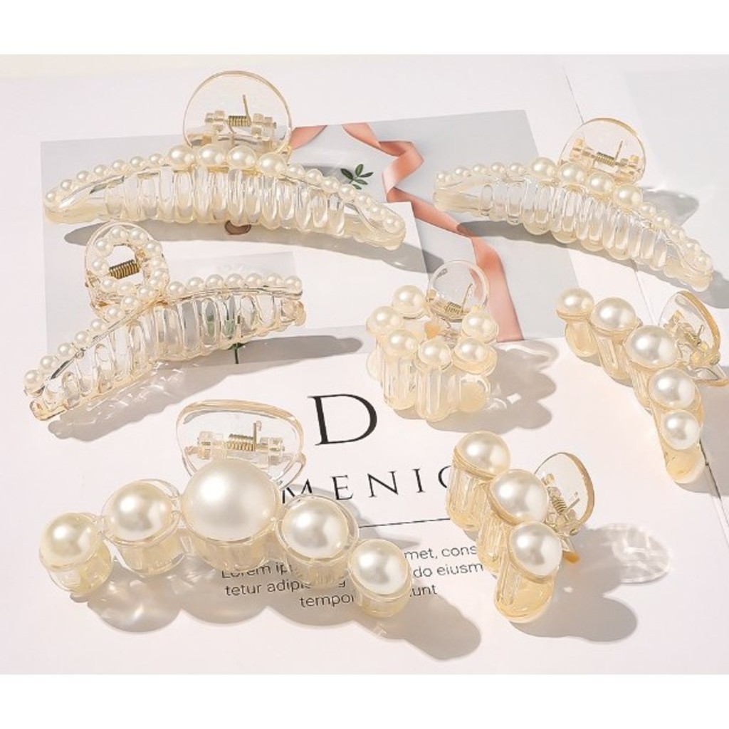 KIT 3 PCS Prendedor/Piranha/Presilha Para Cabelo de Perola Grande e Médio