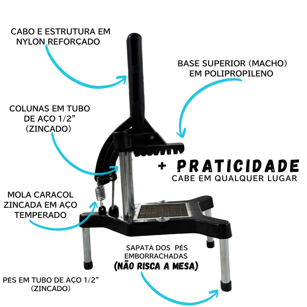 Picador de Batata Palito Legumes Cortador Industrial Reforçado