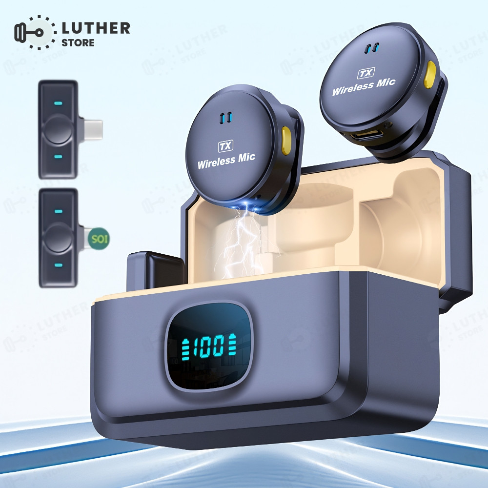 Microfone mini De Lapela Sem Fio Para iPhone/Android Profissional Magnético Redução de Ruído yan em Oferta na Shopee