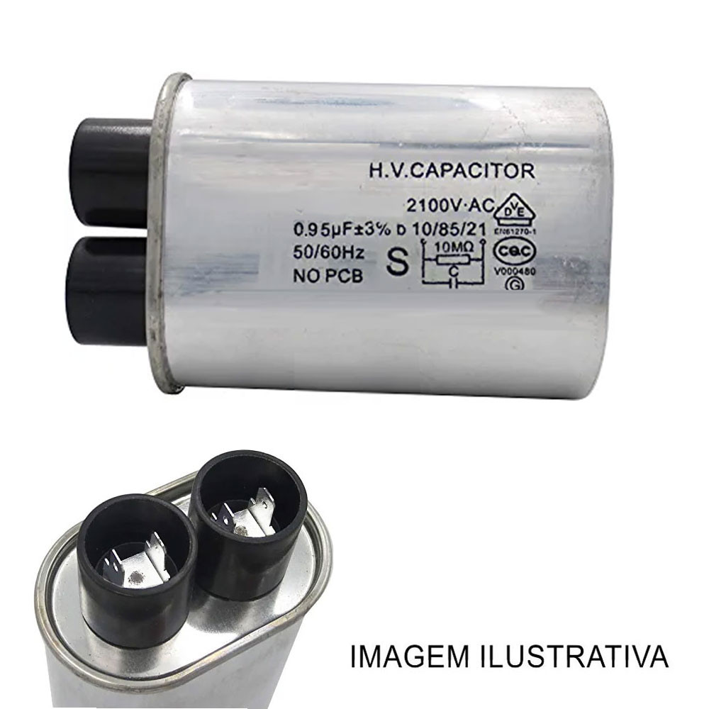 Capacitor De Alta Para Microondas 0,85MF 2100VAC Reposição Conserto