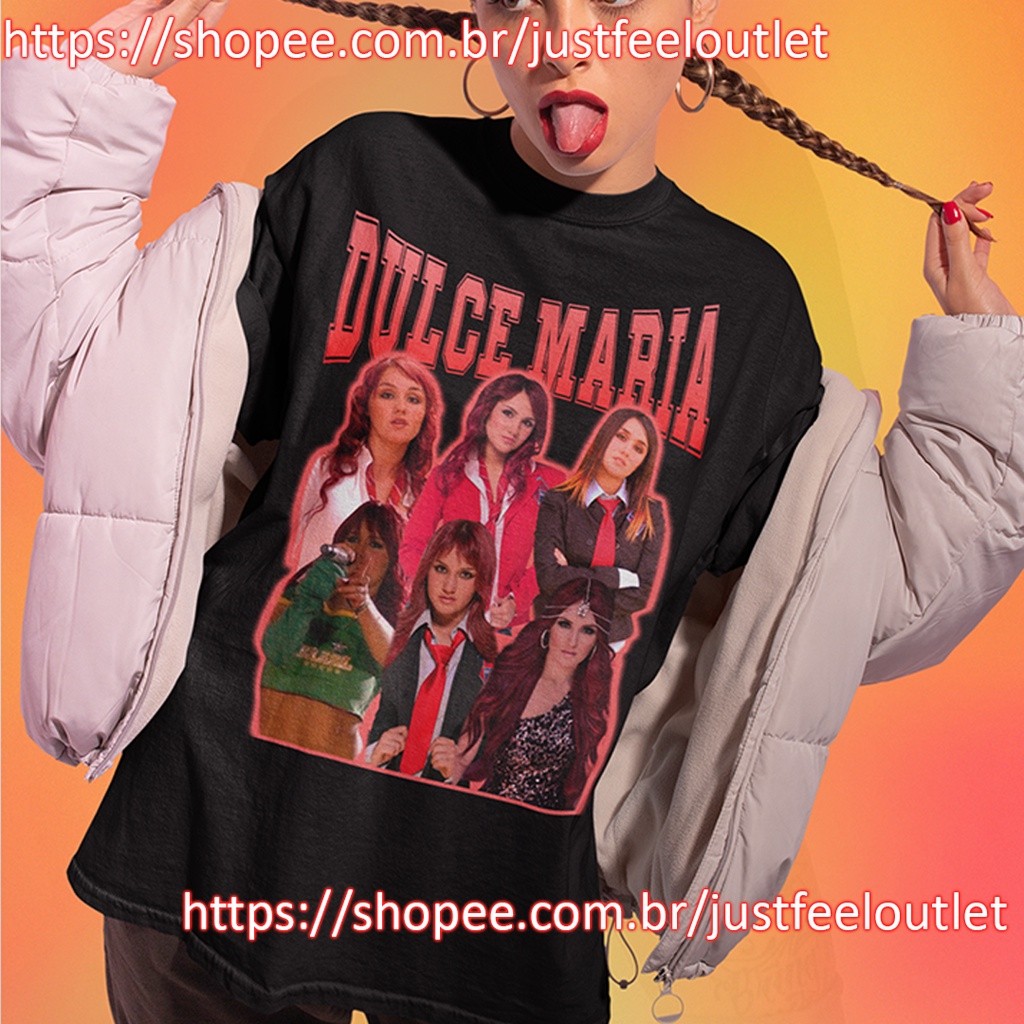 Camiseta T-shirt Unissex Algodão Dulce Maria Roberta RBD Rebelde em Oferta na Shopee