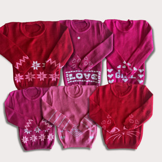 Kit 2 Suéter Tricô Bebê Menina Cores Sortidas Inverno em Oferta na Shopee