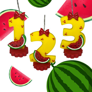 Vela de Aniversário Frutinha Melancia em Biscuit Temática em Oferta na Shopee