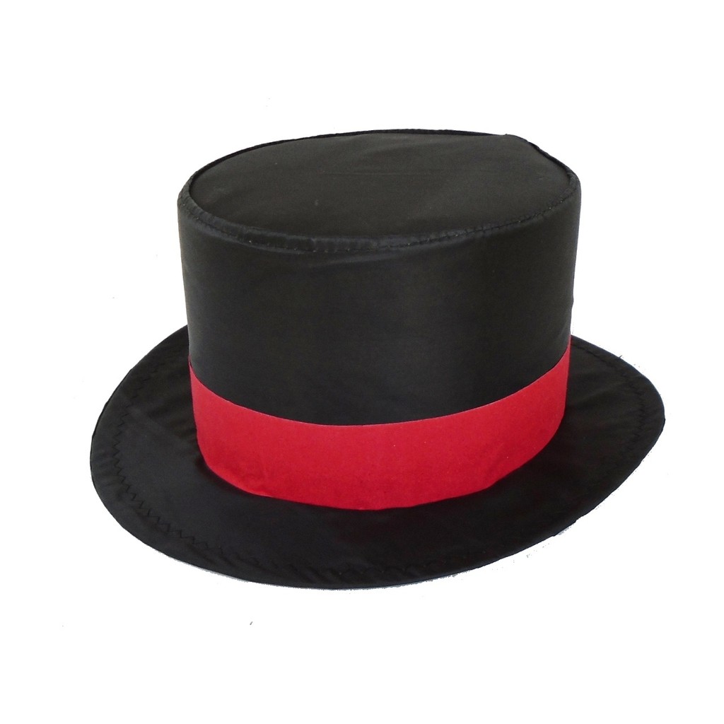 Cartola Ou Chapéu Preto Com Vermelho Exu Umbanda em Oferta na Shopee