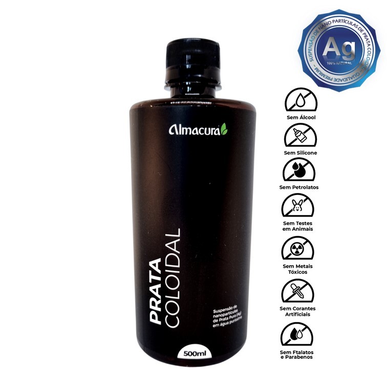 Prata Coloidal 40ppm 500ml Almacura