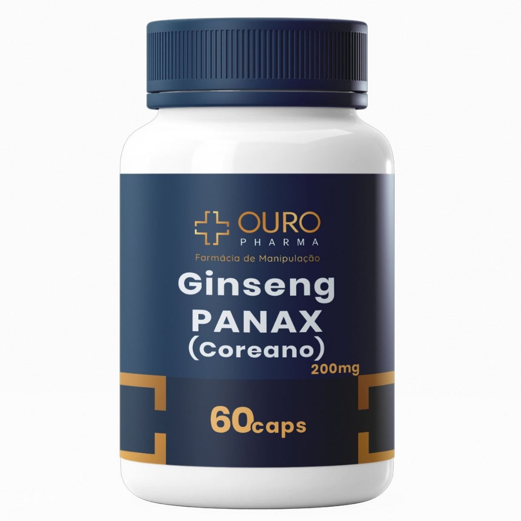 Panax Ginseng Coreano 200mg Extrato Seco 100% Natural