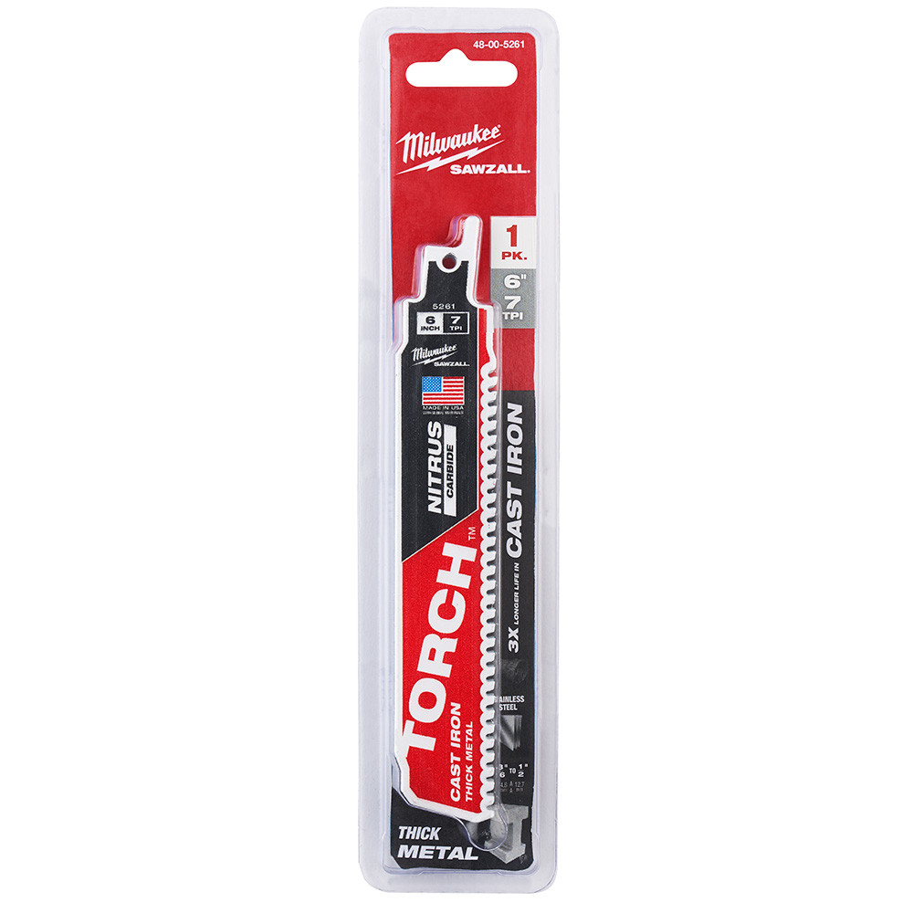 Lâmina Serra Sabre 6" 8D Metal Torch Nitrus Carbide 1Pç 48-00-5261 Milwaukee