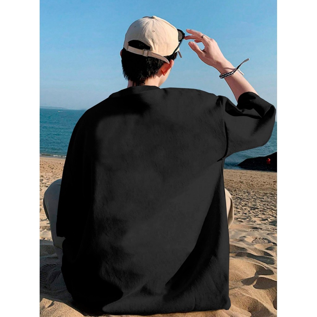 Camiseta Preto Larga Confortável Blusa Oversized Esportiva Lisa Estilosa Unissex T Shirt Plus Size