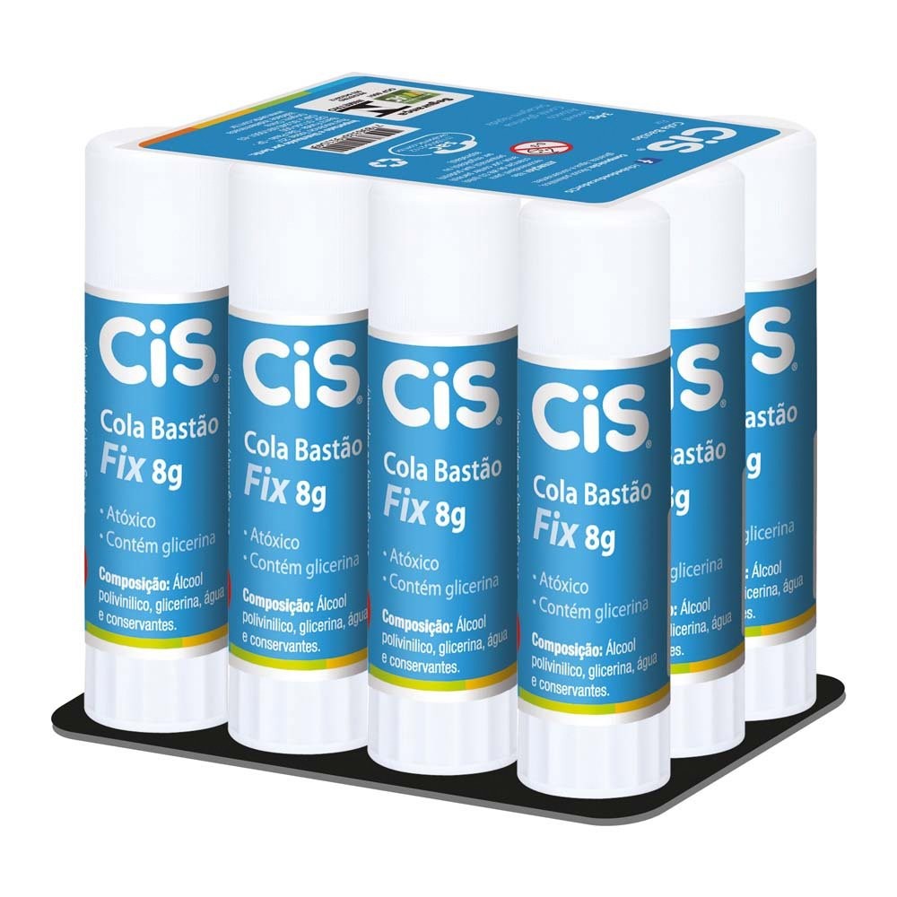 Cola Bastão Cis Fix 8g - Embalagem com 12 Unidades em Oferta na Shopee
