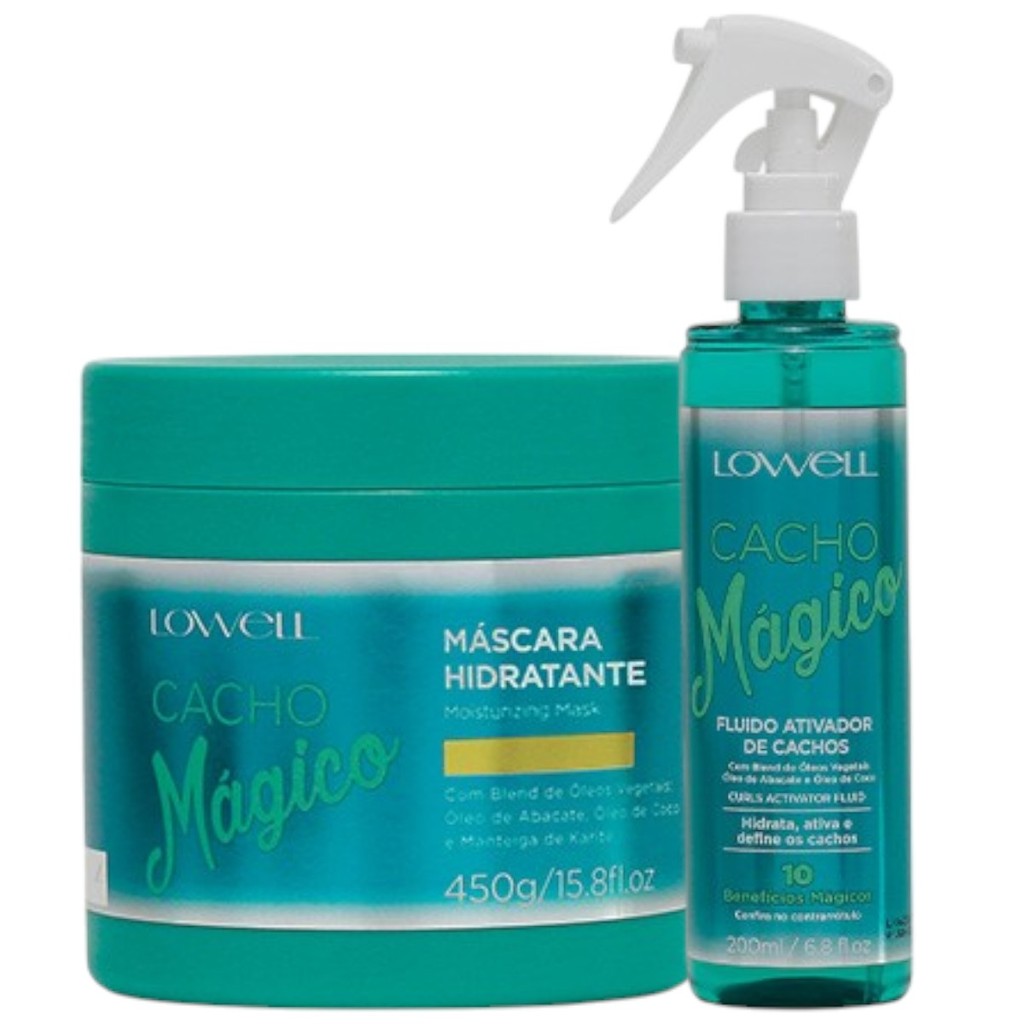 Kit Cacho Mágico 1 Máscara 450g 1 Fluido Ativador 200ml Lowell