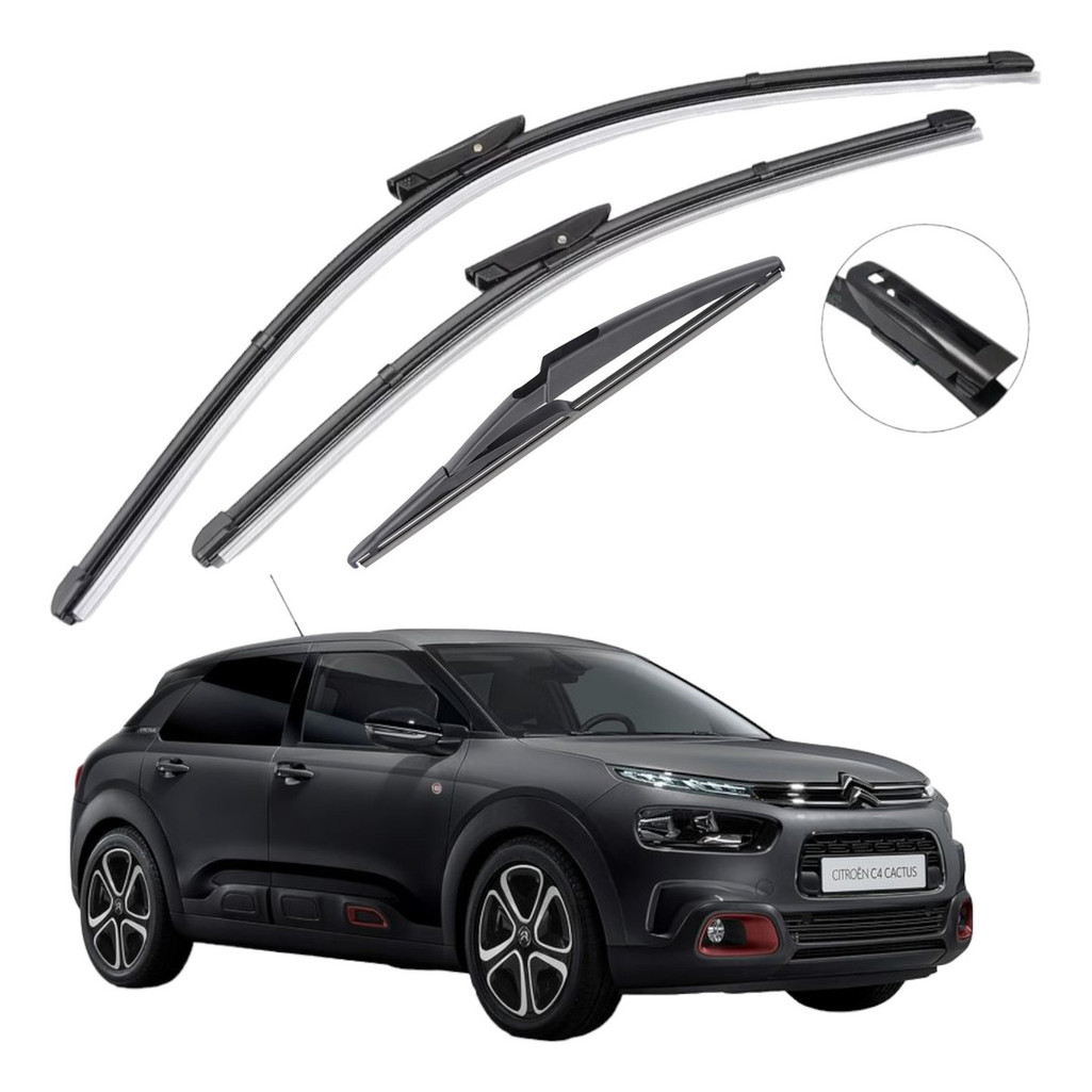 Kit Palhetas Limpador Parabrisa Silicone AeroFit C4 Cactus 2019 À 2024