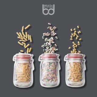 KIT 15 UNIDADES: Sacos Embalagem Zip Lock Reutilizável com Desenho Pote Hermético - 3 Tamanhos em Oferta na Shopee