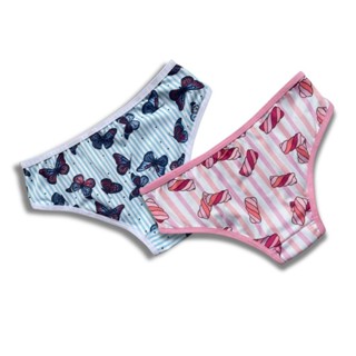 Kit 10 Calcinhas Juvenil Para Adolescente até 15 Anos Forro 100% Algodão em Oferta na Shopee