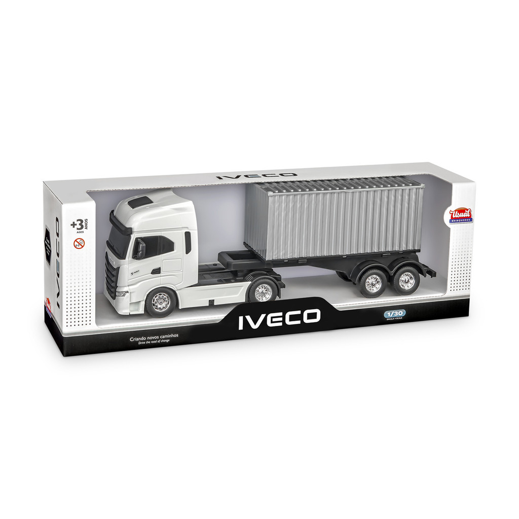Caminhão Miniatura Infantil Menino Iveco S-Way Toco Container
