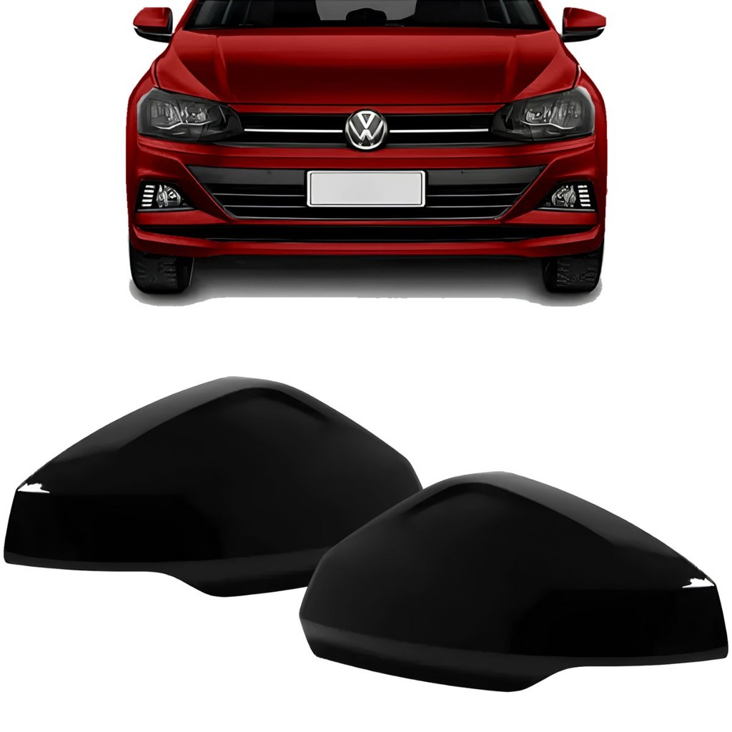 Capa Retrovisor Black Piano Furo Pisca Seta Polo Virtus 2018 2019 2020 2021
