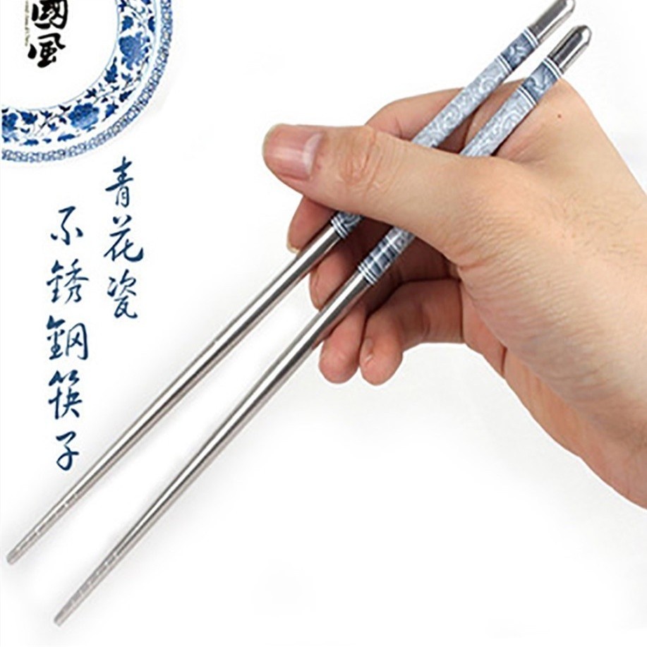 Hashi Aço Inox Pauzinho 1 a 10 Pares De Porcelana Estampado Flor Hashi Raxi Palitinho Azul e Branco em Oferta na Shopee