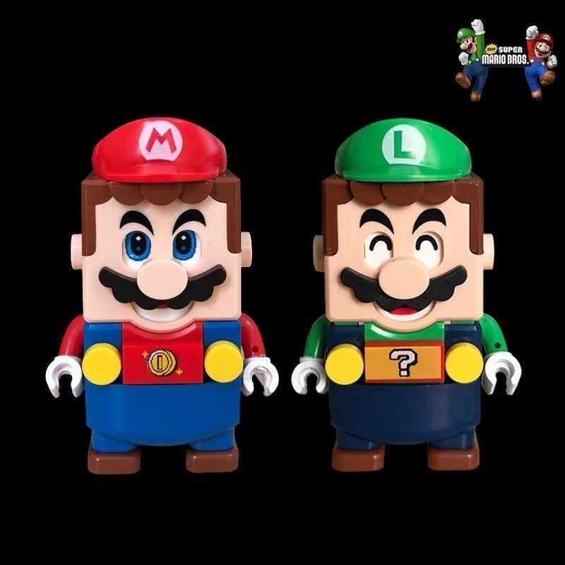 LEGO Mario Mario Luigi Mini Personagem Criança Construindo Bloco de Brinquedos Presente