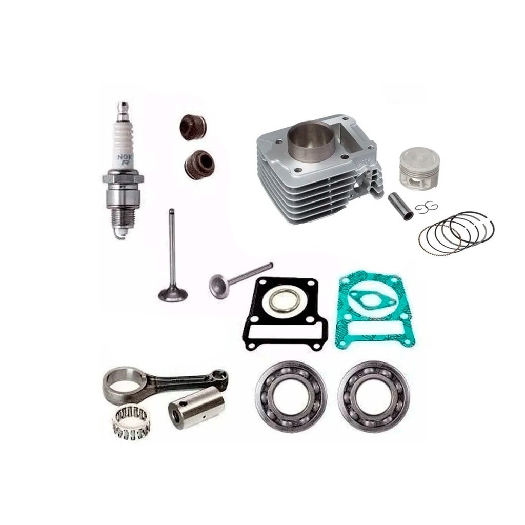 Kit Cilindro Ybr/factor125 Pistao Biela Rolamento Vela Junta