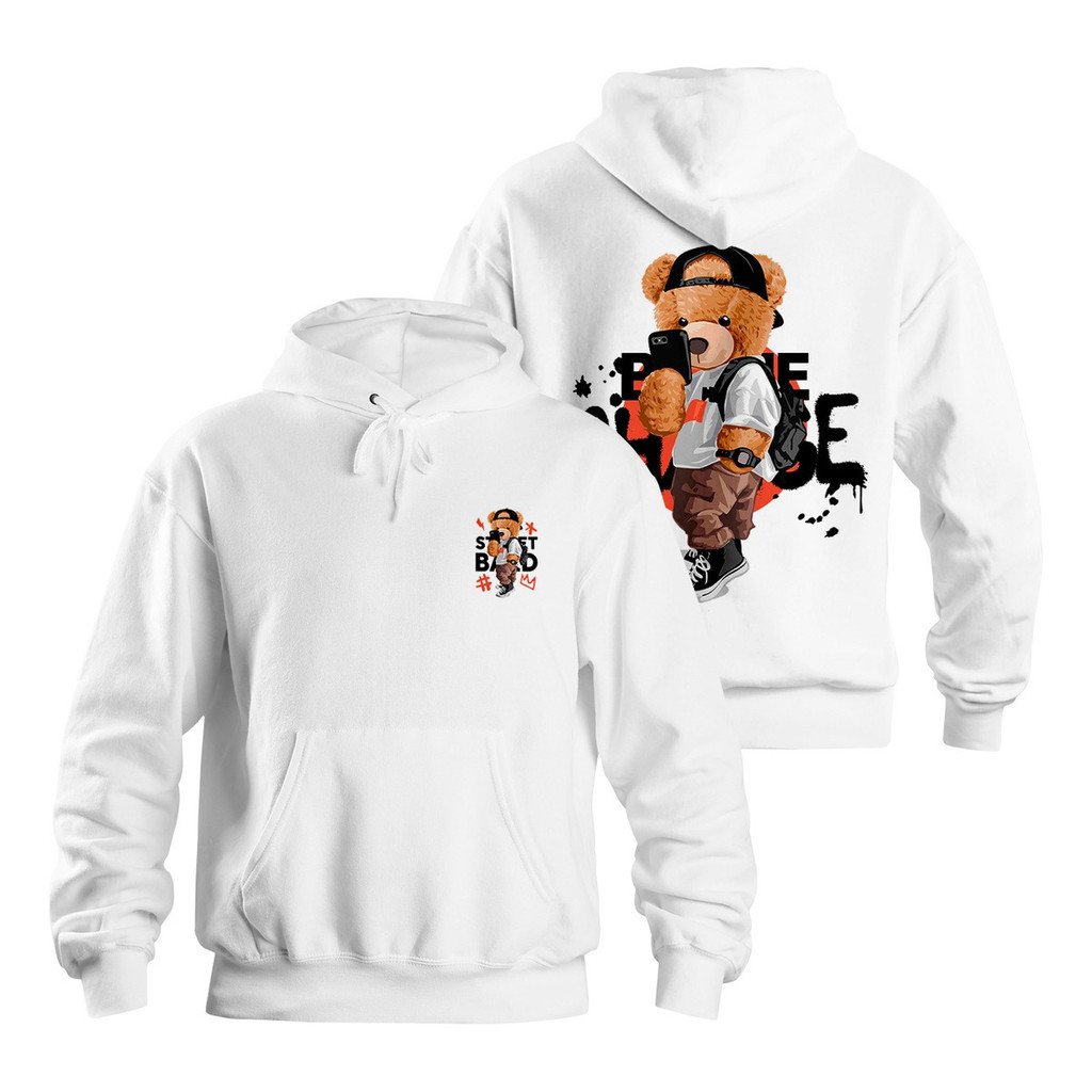 Blusa De Frio Moletom Canguru Flanelado Urso Selfie Change Casaco Unissex