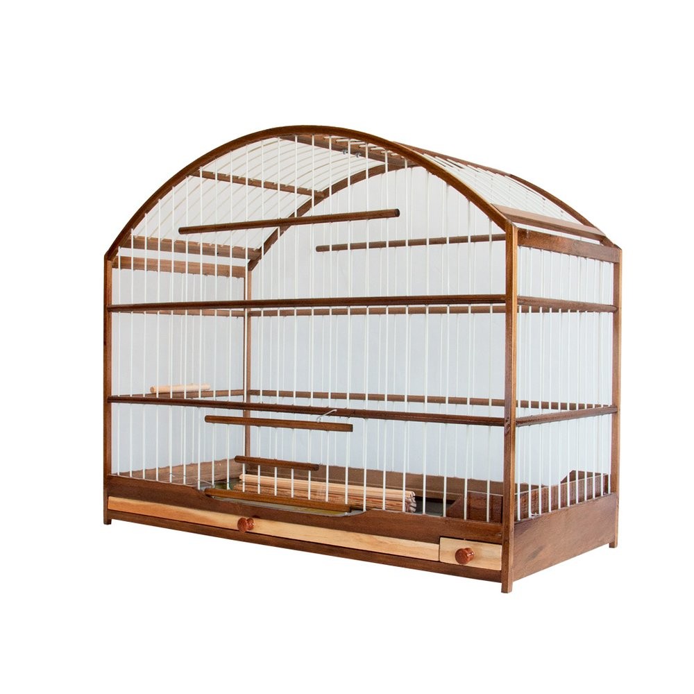 Gaiola Quadrada em Madeira Com Coxo Baixo Para Passarinho do Tipo Trinca Ferro Ipê em Oferta na Shopee