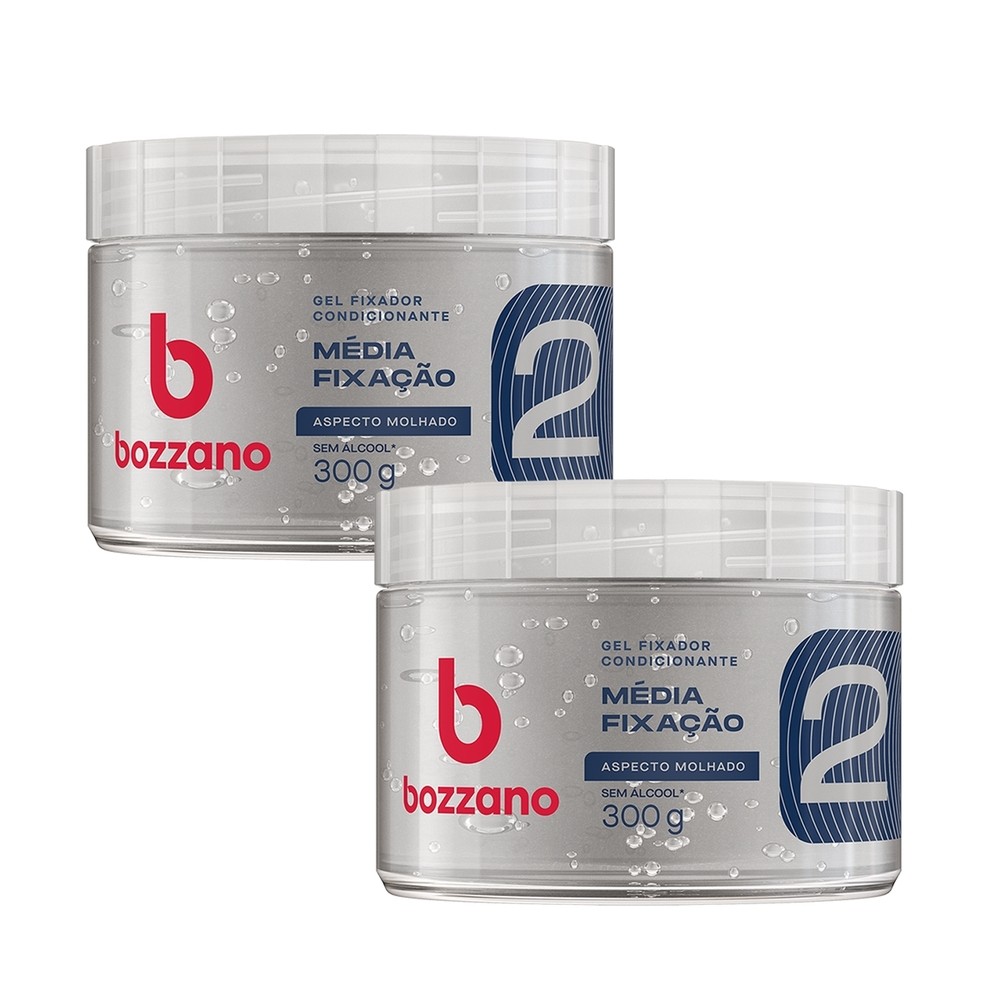 Kit 2 und Gel Fixador Bozzano Incolor Fixação Média 300g