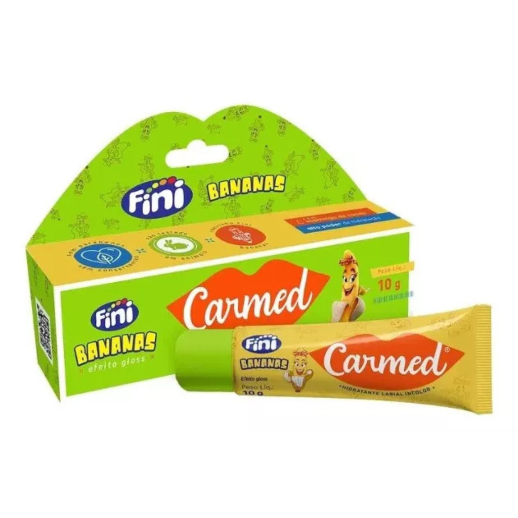 Carmed Fini Bananas Hidratante Labial Efeito Gloss Bisnaga 10g em Oferta na Shopee