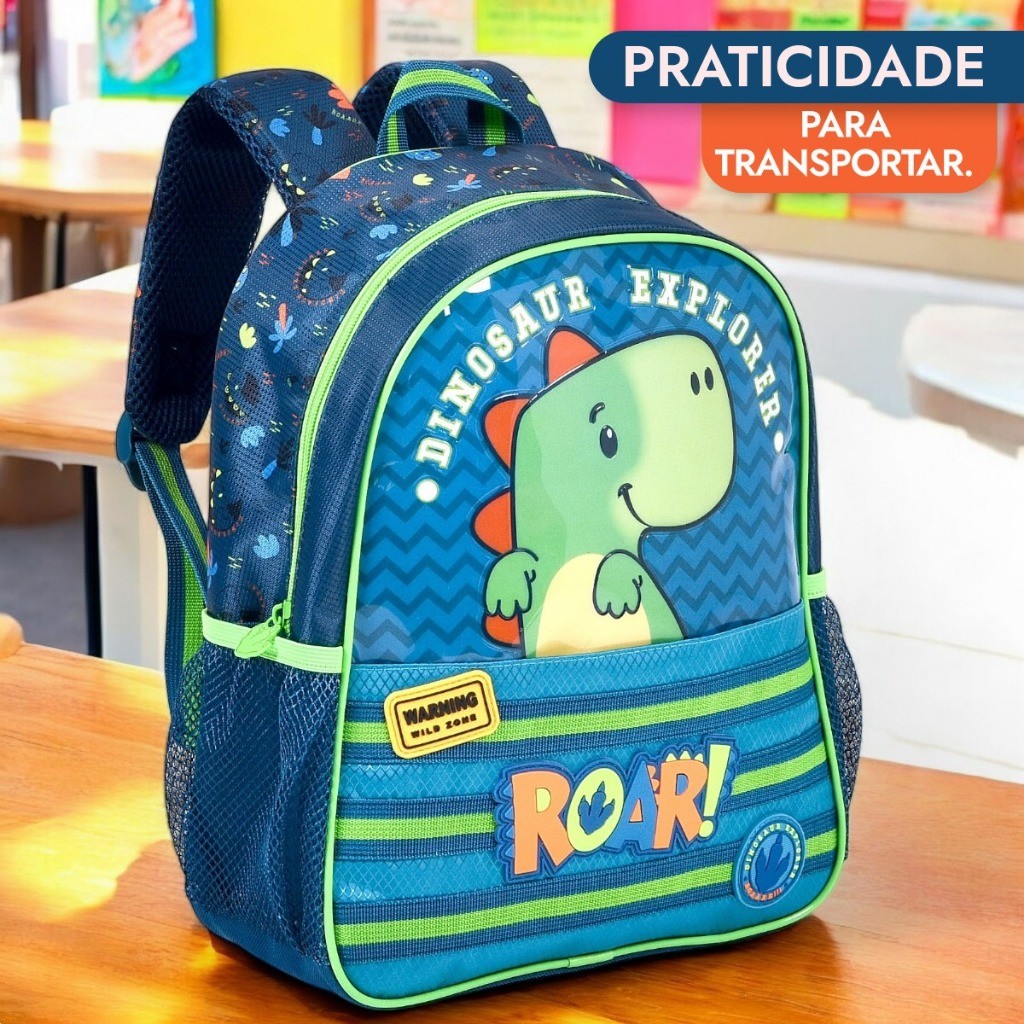 Mochila de Costas Dinossauro Escolar Infantil para Meninos Clio em Oferta na Shopee
