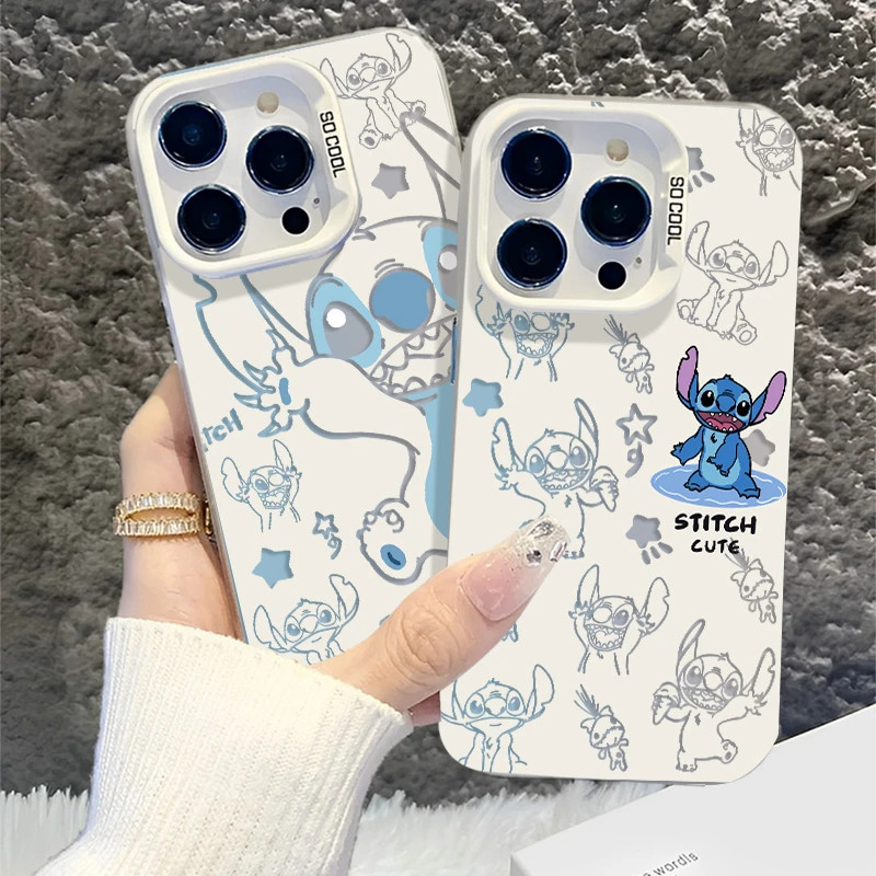 Anti-impacto silicone Capinha capa Fosco Stitch para iPhone 7 8 11 12 13 14 15 16 pro max plus x/xs xr XSMAX em Oferta na Shopee