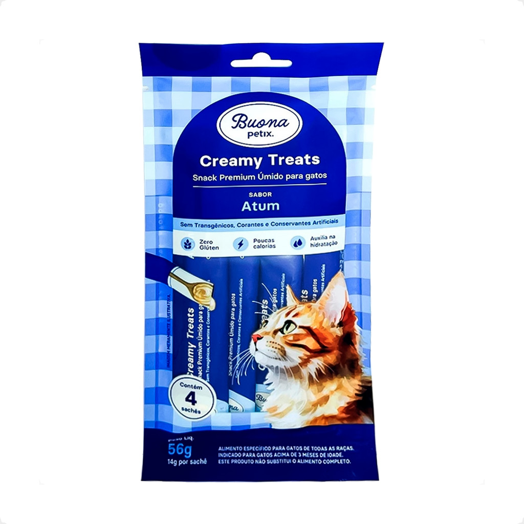 Sachê Sabor Atum - 56G Para Gatos Buona Petix Creamy