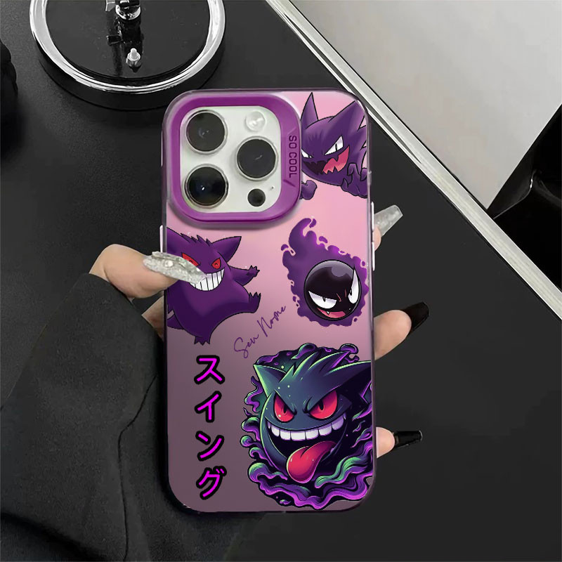 Capinha Personalizado Nome Fosco Anti-impacto Gengar Capa Para iPhone X XR XS 11 12 13 14 15 16 Pro Max 7+ 8 Plus Case